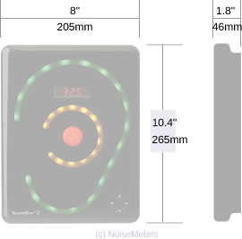 noise warning sign dimensions